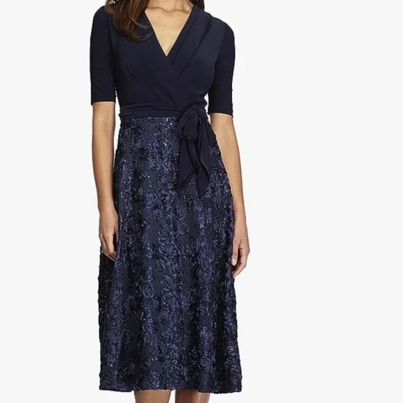Alex Evenings | Dresses | Nwt Alex Evenings Womens Tea Length Jersey And Rosette Lace Dress Size 4 | Poshmark Alex Evenings | Dresses | Nwt Alex Evenings Womens Tea Length Jersey And Rosette Lace Dress Size 4 | Poshmark
